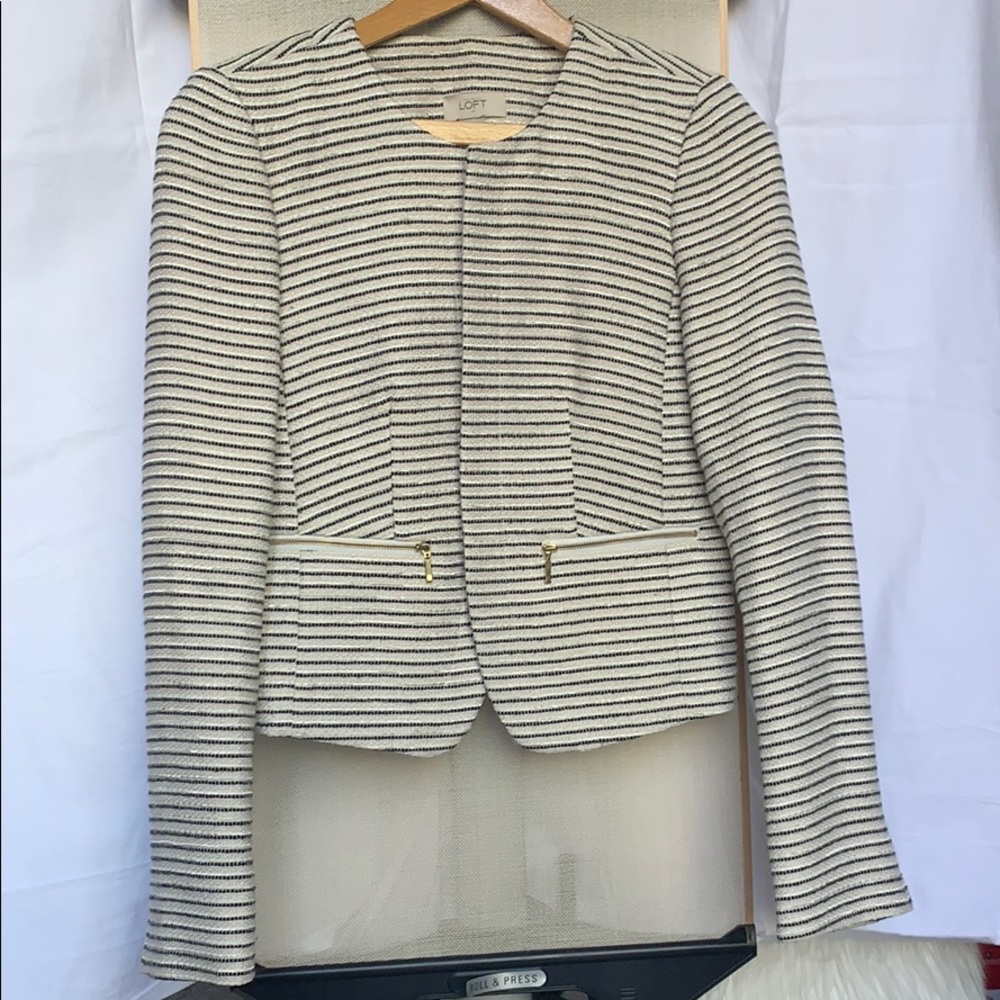 Ann Taylor Loft Tweed Knit Blazer